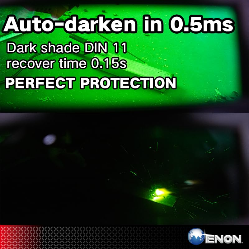 ENON Welding Protection Glass, Auto Darkening Eye Protection Welding Goggles, UV Protection Welding Safety Glasses, Comfortable Anti Glare Protective Glasses (AW-1001) ENON Welding Protection Glass, Auto Darkening Eye Protection Welding Goggles, UV Protection Welding Safety Glasses, Comfortable Anti Glare Protective Glasses (AW-1001)